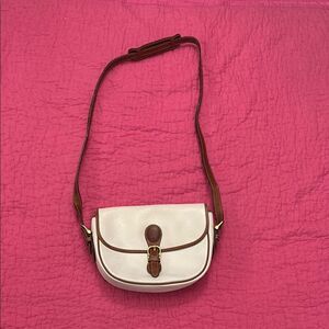 La Tour Eiffel Elegant white  and Brown genuine leather Shoulder Bag